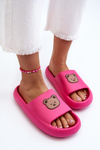 Light Women's Foam Slippers With Teddy Bear Fuchsia Lia