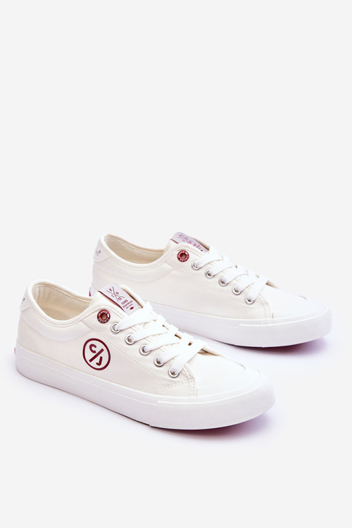 Damskie Materiałowe Tenisówki Białe Cross Jeans LL2R4043