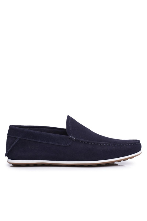Men's GOE Navy Blue Nubuck Moccasins FF1N3059