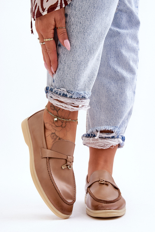 Mokasyny Klasyczne Damskie Brązowe Cortez E722