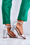 Fashionable Women's Sandals On A Heel Silver Lucida