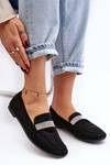 Women's Black Loafers with Rhinestones Ralrika