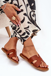 Women's Flat Sandals With Cutouts Camel Salyra