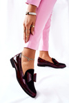 Women's Brogues Loafers Maciejka Leather Marbled Burgundy  04099-33