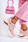 Sneakersy Damskie Modne Różowe Allie