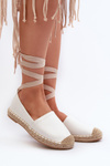 Lace-up Eco Leather Espadrilles White Ismanne