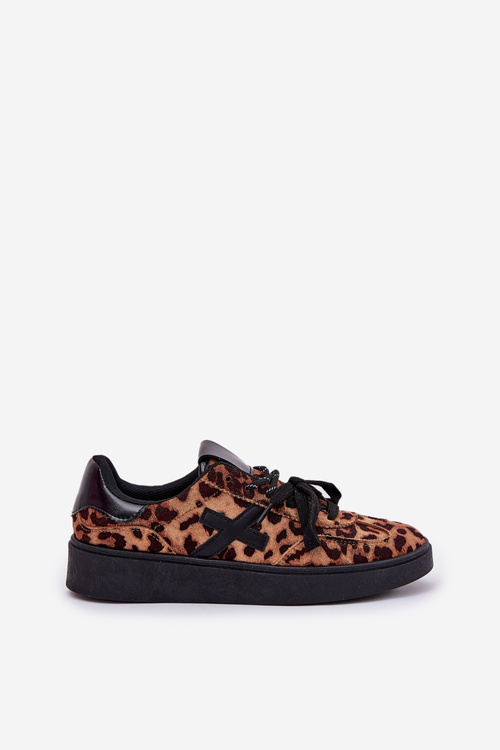 Low Women's Sports Shoes In Leopard Print Brown Zelevelis