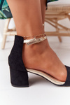 Suede High Heel Sandals Black Janet