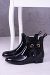Black Lacquered Women's Kalosze Sztybletyty Someday