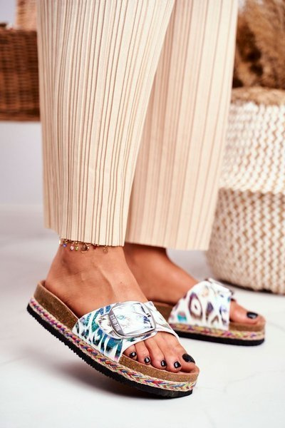 Women's Slides Big Star Metallic Pattern DD274127
