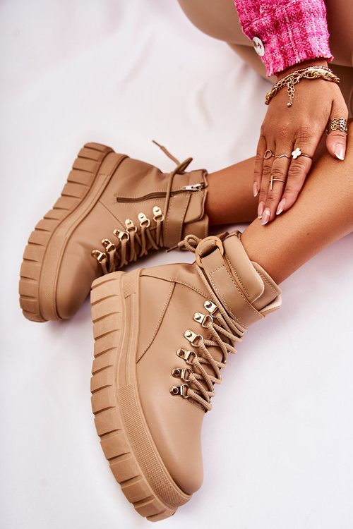 Fashionable Women's Ankle Boots Beige La Blanca