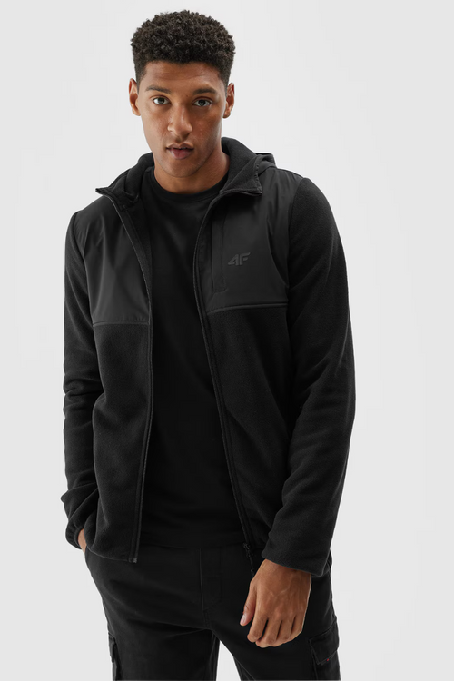Polar Fleece Hoodie 4F Men's 4FAW23TFLEM137-20S Black