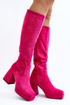 Women's Insulated Boots with Chunky Heel in Fuchsia Layala