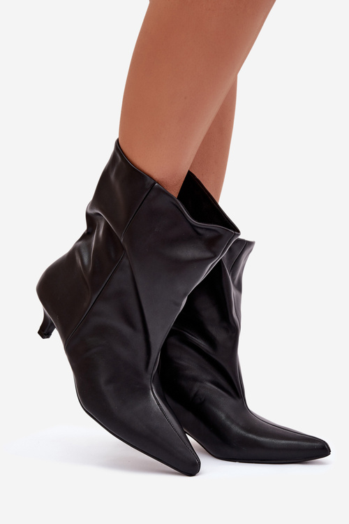 Slip On Women's Ankle Boots With Loose Shaft Black Jessalia