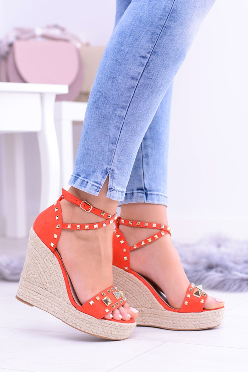 Red Espadrilles Espadrilles Sandals studded with rhinestones Narumi