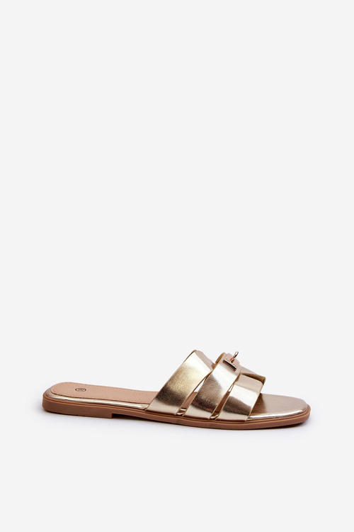 Women's Flat Sandals with Gold Decoration Kavinia