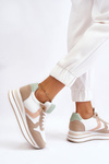 Women's Wedge Sports Shoes White And Beige Neva