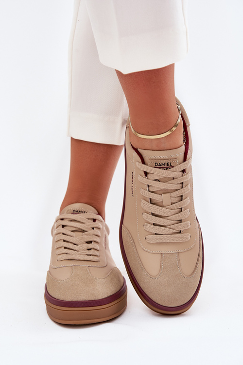 Ladies Leather Sneakers Daniel Lopez Just Dare SS2D4007 Beige