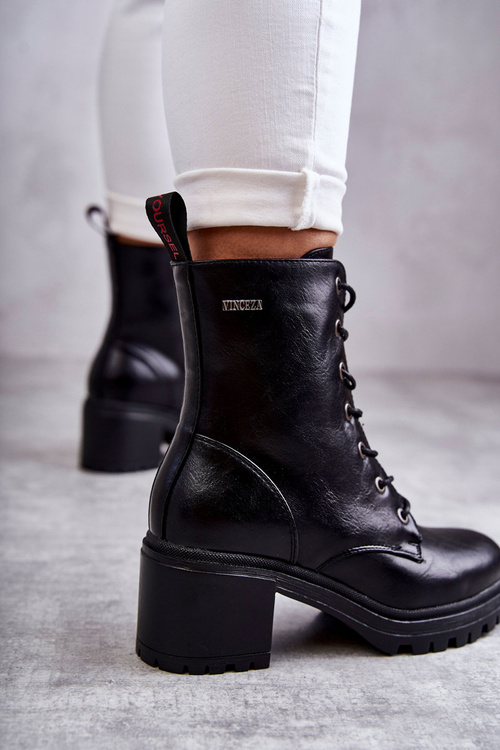 Women's Warm Boots On High Heel Black Grethe