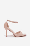 Patent Leather High Heel Sandals Beige Revella