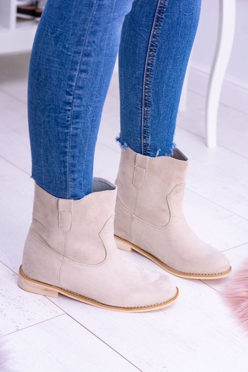 Lu Boo Beige Slip-On Ankle Boots Trinity