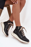 Women's Sports Boots on Platform Made of Natural Leather Zazoo Z1239 Black