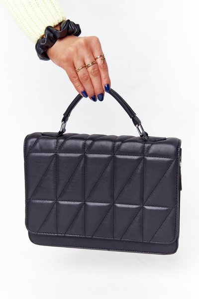 Women's Quilted Messenger Bag Monaco Black