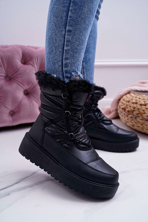 Women's Fleece-lined Snow Boots Black Calma