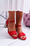 Women's Stiletto Sandals Colored Heel Red Niente