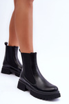 Classic Leather Ankle Boots Black Isminna