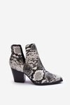 Women's Snake Booties with Cutouts Black and White Caderina