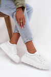 Leather Sneakers On Chunky Platform White Sylvessa