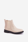 Women's ankle boots with flat heel beige Selanna