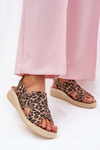 Zazoo 40392 Leather Sandals Women Leopard Brown