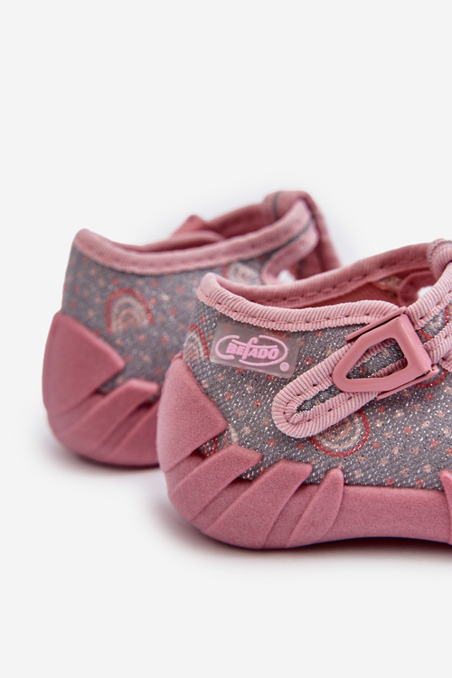Comfortable Children's Slippers BEFADO 110N490 Grey-Pink