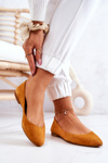Women's Suede ballerinas Maciejka 04100-44 Dark yellow