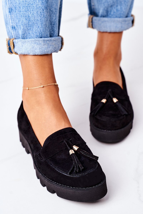 Suede Moccasins Lewski Shoes 3053 Black