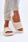 Lightweight Women's Foam Slides in Light Beige by Fenicva