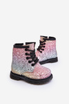 Kids Sparkly Furry Lined Boots with Zipper Multicolor Saussa