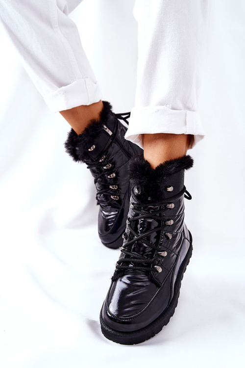 High Snow Boots Fleece-Lined Black Sneezy