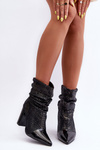 Snake-Patterned Boots with Heel Black Casima