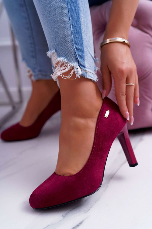 Women's Stiletto Stiletto Leather Suede Dark Fuchsia Sergio Leone Campbell pumps