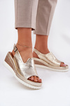 Ladies Leather Wedge Sandals Artiker 56C0920 Gold