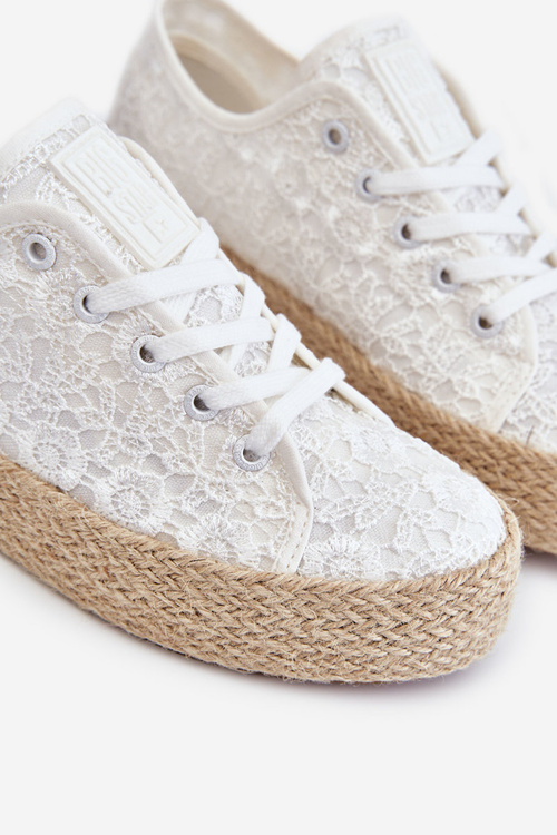 Women's Big Star Braided Platform Sneakers LL274199 White