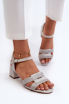Women's High Heel Sandals in Faux Leather Sergio Leone SK894 Grey