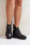 Leather Wedge Ankle Boots D&A Black MR880-137