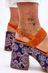 Leather Heels Sandals Maciejka 06089-18 Orange