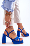 Women's Suede Platform Sandals Blue Verda