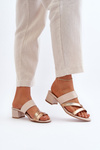 Women's Low Heel Beige Sandals Rosila
