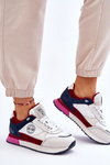 Sneakersy Skóra Memory Foam System Biało-Czerwone Big Star LL274369